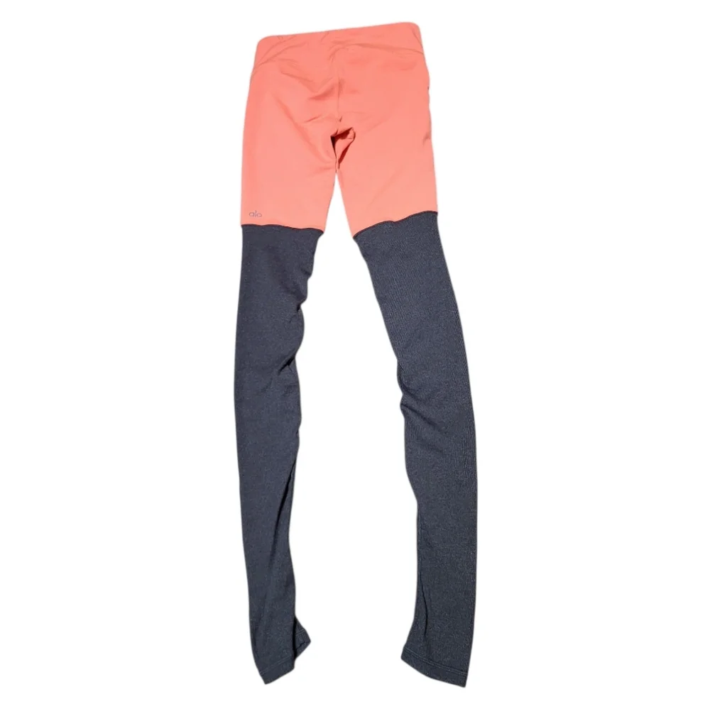 ALO Yoga Women's Goddess Ribbed Leggings in Guava Stormy Heather - Size XS